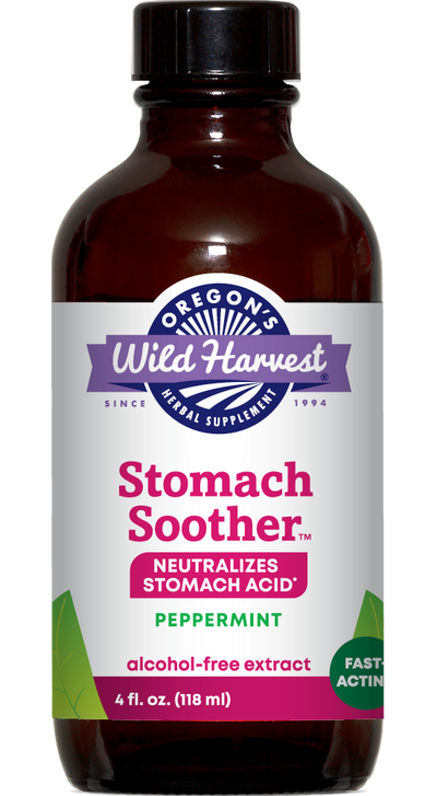 Stomach Soother™ 4oz alcohol free extract bottle front