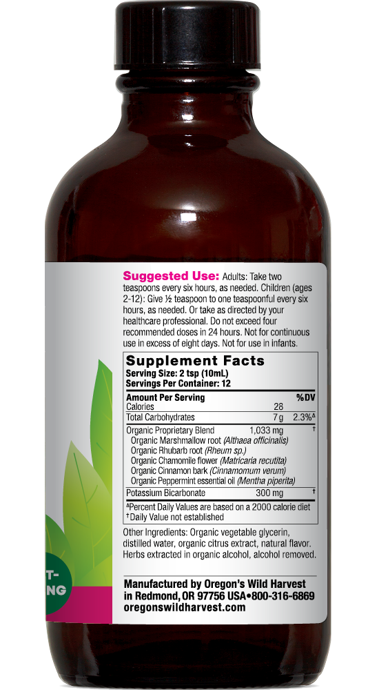 Stomach Soother™ 4oz alcohol free extract bottle right