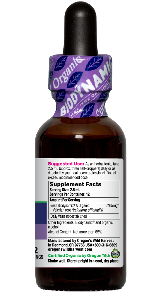 Valerian, Biodynamic Herbal Tonic 1 oz – Oregon's Wild Harvest